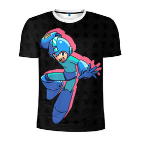 Мужская футболка 3D спортивная с принтом Mega Man (pixel art) Black в Белгороде, 100% полиэстер с улучшенными характеристиками | приталенный силуэт, круглая горловина, широкие плечи, сужается к линии бедра | 8 bit | 8bit | art | dendy | famicom | game | games | japan | japanese | man | mega | mega man | megaman | nes | pixel | pixel art | pixelart | retro | video games | videogames