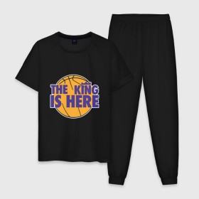 Мужская пижама хлопок с принтом Lakers - Король здесь в Белгороде, 100% хлопок | брюки и футболка прямого кроя, без карманов, на брюках мягкая резинка на поясе и по низу штанин
 | Тематика изображения на принте: cavaliers | cleveland | coach | james | king | lakers | lebron | los angeles | nba | player | slam dunk | sport | team | баскетбол | борода | джеймс | игрок | кавальерс | калиф | кливленд | король | леброн | лейкерс | лос анджелес | нба | слэм д