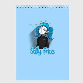 Скетчбук с принтом Sally Face в Белгороде, 100% бумага
 | 48 листов, плотность листов — 100 г/м2, плотность картонной обложки — 250 г/м2. Листы скреплены сверху удобной пружинной спиралью | sally face | гизмо | девид | девочка | игра | лари | ларри | мальчик | маска | мрачная | на лице | пых | с протезом | сал | сали | салли | салли фейс | фейс | фэйс | эддисон | эшли