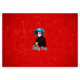 Поздравительная открытка с принтом Sally Face в Белгороде, 100% бумага | плотность бумаги 280 г/м2, матовая, на обратной стороне линовка и место для марки
 | Тематика изображения на принте: sally face | гизмо | девид | девочка | игра | лари | ларри | мальчик | маска | мрачная | на лице | пых | с протезом | сал | сали | салли | салли фейс | фейс | фэйс | эддисон | эшли