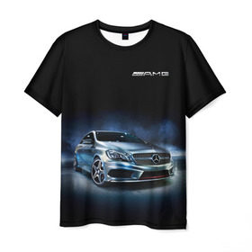 Мужская футболка 3D с принтом Mercedes AMG в Белгороде, 100% полиэфир | прямой крой, круглый вырез горловины, длина до линии бедер | car | mercedes | mercedes   benz | motorsport | автомобиль | автоспорт | мерседес | спорткар