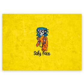Поздравительная открытка с принтом Sally Face в Белгороде, 100% бумага | плотность бумаги 280 г/м2, матовая, на обратной стороне линовка и место для марки
 | sally face | гизмо | девид | девочка | игра | лари | ларри | мальчик | маска | мрачная | на лице | пых | с протезом | сал | сали | салли | салли фейс | фейс | фэйс | эддисон | эшли