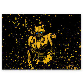 Поздравительная открытка с принтом Bumblebee в Белгороде, 100% бумага | плотность бумаги 280 г/м2, матовая, на обратной стороне линовка и место для марки
 | Тематика изображения на принте: kefer | volkswagen | автобот | бамблби | трансформатор | трансформаторы | шершень | шмель