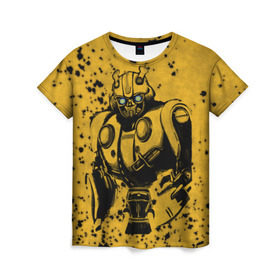 Женская футболка 3D с принтом Bumblebee в Белгороде, 100% полиэфир ( синтетическое хлопкоподобное полотно) | прямой крой, круглый вырез горловины, длина до линии бедер | kefer | volkswagen | автобот | бамблби | трансформатор | трансформаторы | шершень | шмель