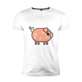Мужская футболка премиум с принтом Свинья в Белгороде, 92% хлопок, 8% лайкра | приталенный силуэт, круглый вырез ворота, длина до линии бедра, короткий рукав | 