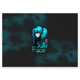 Поздравительная открытка с принтом Sally Face в Белгороде, 100% бумага | плотность бумаги 280 г/м2, матовая, на обратной стороне линовка и место для марки
 | sally face | гизмо | девид | девочка | игра | лари | ларри | мальчик | маска | мрачная | на лице | пых | с протезом | сал | сали | салли | салли фейс | фейс | фэйс | эддисон | эшли