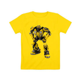 Детская футболка хлопок с принтом Bumblebee в Белгороде, 100% хлопок | круглый вырез горловины, полуприлегающий силуэт, длина до линии бедер | kefer | volkswagen | автобот | бамблби | трансформатор | трансформаторы | шершень | шмель