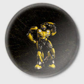 Значок с принтом Bumblebee -4- в Белгороде,  металл | круглая форма, металлическая застежка в виде булавки | 
