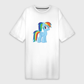 Платье-футболка хлопок с принтом Радуга Дэш в Белгороде,  |  | Тематика изображения на принте: my little pony | pony | rainbow dash | дружба – это чудо | дружба. пони | дэш | кобылка | морская пони | пегас | радуга | элемент верности