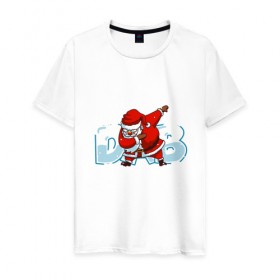 Мужская футболка хлопок с принтом DAB Santa в Белгороде, 100% хлопок | прямой крой, круглый вырез горловины, длина до линии бедер, слегка спущенное плечо. | Тематика изображения на принте: 