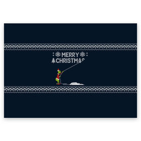 Поздравительная открытка с принтом Гринч Вязаный в Белгороде, 100% бумага | плотность бумаги 280 г/м2, матовая, на обратной стороне линовка и место для марки
 | вязаный свитер | вязка | новый год | рождество