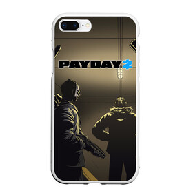 Чехол для iPhone 7Plus/8 Plus матовый с принтом Payday 2 в Белгороде, Силикон | Область печати: задняя сторона чехла, без боковых панелей | Тематика изображения на принте: 2 | payday | беглец | бот | ограбления | пейдей | призрак | симулятор | техник | штурмовик | шутер