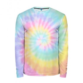 Мужской лонгслив 3D с принтом Pastel Tie Dye в Белгороде, 100% полиэстер | длинные рукава, круглый вырез горловины, полуприлегающий силуэт | tie dye | абстракция | краска | хиппи