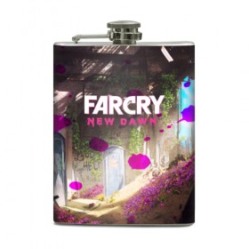 Фляга с принтом FARCRY NEW DAWN в Белгороде, металлический корпус | емкость 0,22 л, размер 125 х 94 мм. Виниловая наклейка запечатывается полностью | Тематика изображения на принте: 