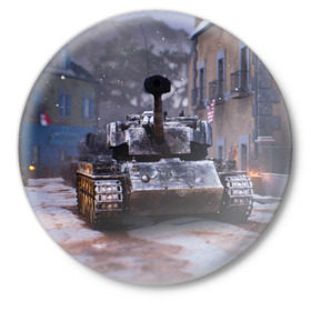 Значок с принтом Танк в засаде в Белгороде,  металл | круглая форма, металлическая застежка в виде булавки | 9 мая | cs | winner | wot | армия | бронетехника | вов | день победы | зима | игра | контра | оружие | победитель | танки | танки онлайн | танкист | танковые войска