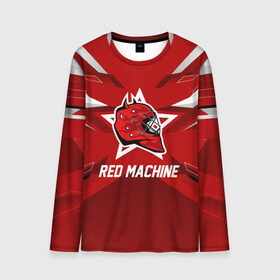 Мужской лонгслив 3D с принтом Red machine в Белгороде, 100% полиэстер | длинные рукава, круглый вырез горловины, полуприлегающий силуэт | hockey | national | red machine | russia | team | красная машина | россия | сборная | хоккей | хоккейная
