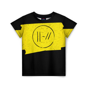 Детская футболка 3D с принтом TWENTY ONE PILOTS - Trench в Белгороде, 100% гипоаллергенный полиэфир | прямой крой, круглый вырез горловины, длина до линии бедер, чуть спущенное плечо, ткань немного тянется | band | best | blurry | face | indie | logo | music | one | pilots | pop | regional | rock | symbol | top | trench | twenty | vessel | группа | инди | лого | логотип | музыка | пилоты | поп | рок | символ | топ | тренч