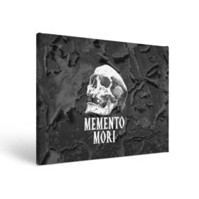 Холст прямоугольный с принтом Memento mori в Белгороде, 100% ПВХ |  | black | death | life | memento mori | skeleton | skull | жизнь | скелет | череп | черный