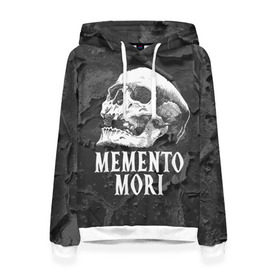 Женская толстовка 3D с принтом Memento mori в Белгороде, 100% полиэстер  | двухслойный капюшон со шнурком для регулировки, мягкие манжеты на рукавах и по низу толстовки, спереди карман-кенгуру с мягким внутренним слоем. | black | death | life | memento mori | skeleton | skull | жизнь | скелет | череп | черный