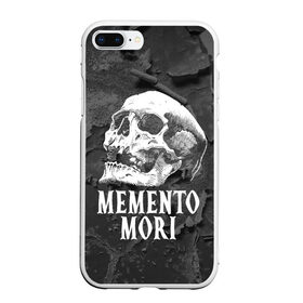 Чехол для iPhone 7Plus/8 Plus матовый с принтом Memento mori в Белгороде, Силикон | Область печати: задняя сторона чехла, без боковых панелей | black | death | life | memento mori | skeleton | skull | жизнь | скелет | череп | черный