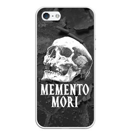 Чехол для iPhone 5/5S матовый с принтом Memento mori в Белгороде, Силикон | Область печати: задняя сторона чехла, без боковых панелей | black | death | life | memento mori | skeleton | skull | жизнь | скелет | череп | черный