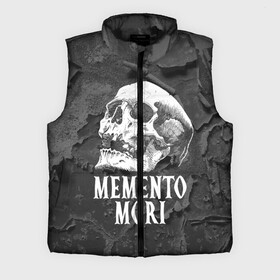 Мужской жилет утепленный 3D с принтом Memento mori в Белгороде,  |  | black | death | life | memento mori | skeleton | skull | жизнь | скелет | череп | черный