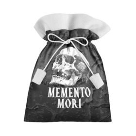 Подарочный 3D мешок с принтом Memento mori в Белгороде, 100% полиэстер | Размер: 29*39 см | black | death | life | memento mori | skeleton | skull | жизнь | скелет | череп | черный