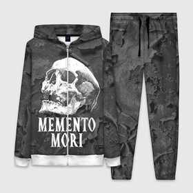 Женский костюм 3D с принтом Memento mori в Белгороде,  |  | black | death | life | memento mori | skeleton | skull | жизнь | скелет | череп | черный