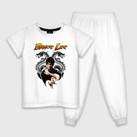 Детская пижама хлопок с принтом Bruce lee в Белгороде, 100% хлопок |  брюки и футболка прямого кроя, без карманов, на брюках мягкая резинка на поясе и по низу штанин
 | bruce lee | jeet kune do | karate | брюс ли | каратэ