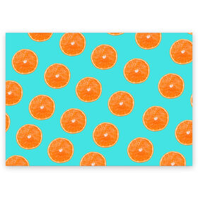 Поздравительная открытка с принтом Апельсины в Белгороде, 100% бумага | плотность бумаги 280 г/м2, матовая, на обратной стороне линовка и место для марки
 | апельсин | апельсины | грейпфрукт | грейпфрут | разрез | сочный | фрукт