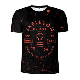 Мужская футболка 3D спортивная с принтом TOP - Skeleton Clique в Белгороде, 100% полиэстер с улучшенными характеристиками | приталенный силуэт, круглая горловина, широкие плечи, сужается к линии бедра | band | best | blurry | face | indie | logo | music | one | pilots | pop | regional | rock | symbol | top | trench | twenty | vessel | группа | инди | лого | логотип | музыка | пилоты | поп | рок | символ | топ | тренч