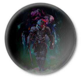 Значок с принтом Убийца гоблинов - Рыцарь в Белгороде,  металл | круглая форма, металлическая застежка в виде булавки | goblin slayer | knight | рыцарь