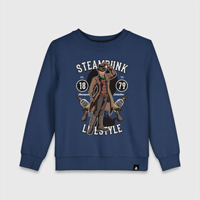 Детский свитшот хлопок с принтом Steampunk в Белгороде, 100% хлопок | круглый вырез горловины, эластичные манжеты, пояс и воротник | steam punk | панк | ретро | стимпанк