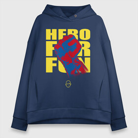 Женское худи Oversize хлопок с принтом Hero For Fun в Белгороде, френч-терри — 70% хлопок, 30% полиэстер. Мягкий теплый начес внутри —100% хлопок | боковые карманы, эластичные манжеты и нижняя кромка, капюшон на магнитной кнопке | ok hero | one | punchm anime | saitama | аниме | ванпанч