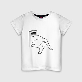 Детская футболка хлопок с принтом Толстый Кот в Белгороде, 100% хлопок | круглый вырез горловины, полуприлегающий силуэт, длина до линии бедер | cat | citty | fat | котик | кошак