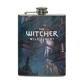 Фляга с принтом The Witcher 3: Wild Hunt в Белгороде, металлический корпус | емкость 0,22 л, размер 125 х 94 мм. Виниловая наклейка запечатывается полностью | 