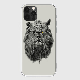 Чехол для iPhone 12 Pro Max с принтом Лев Викинг в Белгороде, Силикон |  | Тематика изображения на принте: воин | война | зверь | тату | царь | череп | шлем