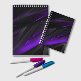 Блокнот с принтом GEOMETRY STRIPES в Белгороде, 100% бумага | 48 листов, плотность листов — 60 г/м2, плотность картонной обложки — 250 г/м2. Листы скреплены удобной пружинной спиралью. Цвет линий — светло-серый
 | Тематика изображения на принте: abstract | geometry | metal | polyviolet | purple | still | stripes | texture | violet | абстракция | геометрия | металл | сталь | текстура | ультрафиолет | фиолетовый