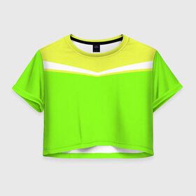 Женская футболка Cropp-top с принтом Угол зеленый в Белгороде, 100% полиэстер | круглая горловина, длина футболки до линии талии, рукава с отворотами | кислотные костюмы | кислотные цвета | неон | флуоресцентные принты