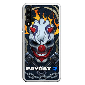 Чехол для Honor 20 с принтом Payday 2 в Белгороде, Силикон | Область печати: задняя сторона чехла, без боковых панелей | chains day | game | gun | mask | payday | payday 2 | payday2 | грабители | зло | игра | клоун | маска | ограбление | оружие | пистолет