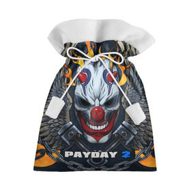 Подарочный 3D мешок с принтом Payday 2 в Белгороде, 100% полиэстер | Размер: 29*39 см | Тематика изображения на принте: chains day | game | gun | mask | payday | payday 2 | payday2 | грабители | зло | игра | клоун | маска | ограбление | оружие | пистолет