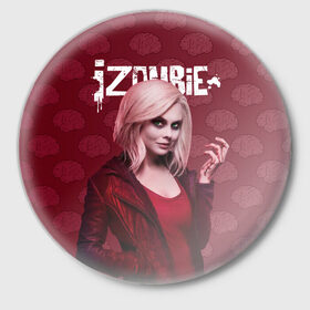 Значок с принтом i-ZOMBIE в Белгороде,  металл | круглая форма, металлическая застежка в виде булавки | i zombie | лив мур | оливия мур | я зомби