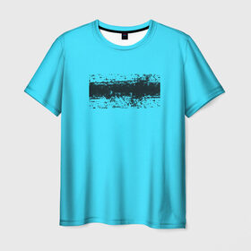 Мужская футболка 3D с принтом Гранж голубой в Белгороде, 100% полиэфир | прямой крой, круглый вырез горловины, длина до линии бедер | кислотные костюмы | кислотные цвета | неон | флуоресцентные принты