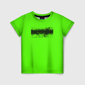 Детская футболка 3D с принтом Гранж зеленый в Белгороде, 100% гипоаллергенный полиэфир | прямой крой, круглый вырез горловины, длина до линии бедер, чуть спущенное плечо, ткань немного тянется | кислотные костюмы | кислотные цвета | неон | флуоресцентные принты