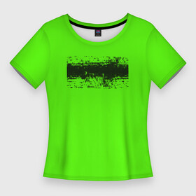 Женская футболка 3D Slim с принтом Гранж зеленый в Белгороде,  |  | кислотные костюмы | кислотные цвета | неон | флуоресцентные принты