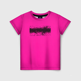 Детская футболка 3D с принтом Гранж розовый в Белгороде, 100% гипоаллергенный полиэфир | прямой крой, круглый вырез горловины, длина до линии бедер, чуть спущенное плечо, ткань немного тянется | Тематика изображения на принте: кислотные костюмы | кислотные цвета | неон | флуоресцентные принты