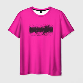 Мужская футболка 3D с принтом Гранж розовый в Белгороде, 100% полиэфир | прямой крой, круглый вырез горловины, длина до линии бедер | кислотные костюмы | кислотные цвета | неон | флуоресцентные принты