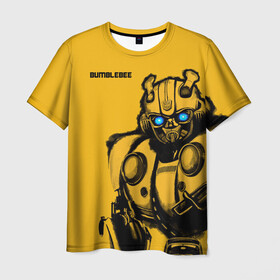 Мужская футболка 3D с принтом BUMBLEBEE в Белгороде, 100% полиэфир | прямой крой, круглый вырез горловины, длина до линии бедер | bumblebee | автобот | бамблби | герой | камаро | прайм | робот | трансформеры | фильм | шевроле