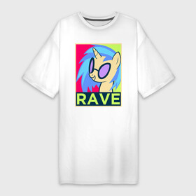 Платье-футболка хлопок с принтом DJ Pon 3 RAVE в Белгороде,  |  | dj pon 3 | mlp | my little pony | pony | rave | vinyl scratch | винил скрэтч | млп | мой маленький пони | пони | рейв
