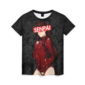 Женская футболка 3D с принтом Anime (Senpai 1) в Белгороде, 100% полиэфир ( синтетическое хлопкоподобное полотно) | прямой крой, круглый вырез горловины, длина до линии бедер | ahegao | anime | manga | sempai | senpai | аниме | ахегао | манга | семпай | сенпай